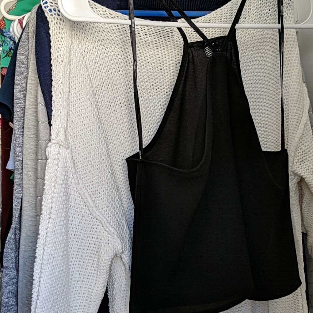 Black high neck crop top